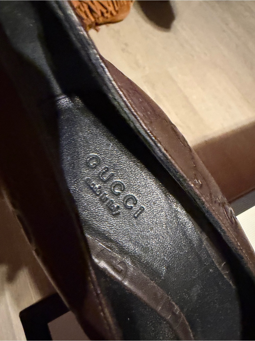 Gucci Brown Leather Slip-On Loafers